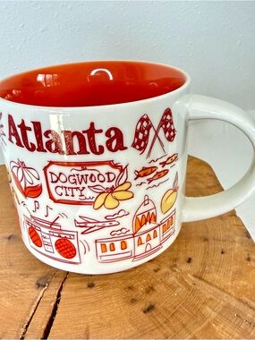 Starbucks Atlanta Mug Been There Series Orange Interior Georgia Collectible